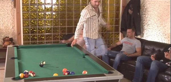  Amateur european gangbang on a pool table